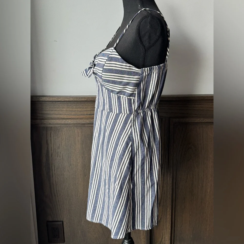 Speechless Navy and White Striped adjustable strap Dress XL - Picture 3 of 8